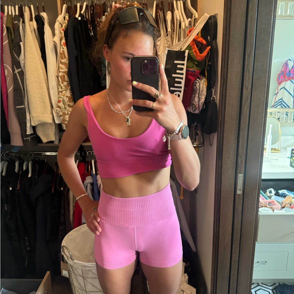 Free People Pink Athletic Biker Shorts